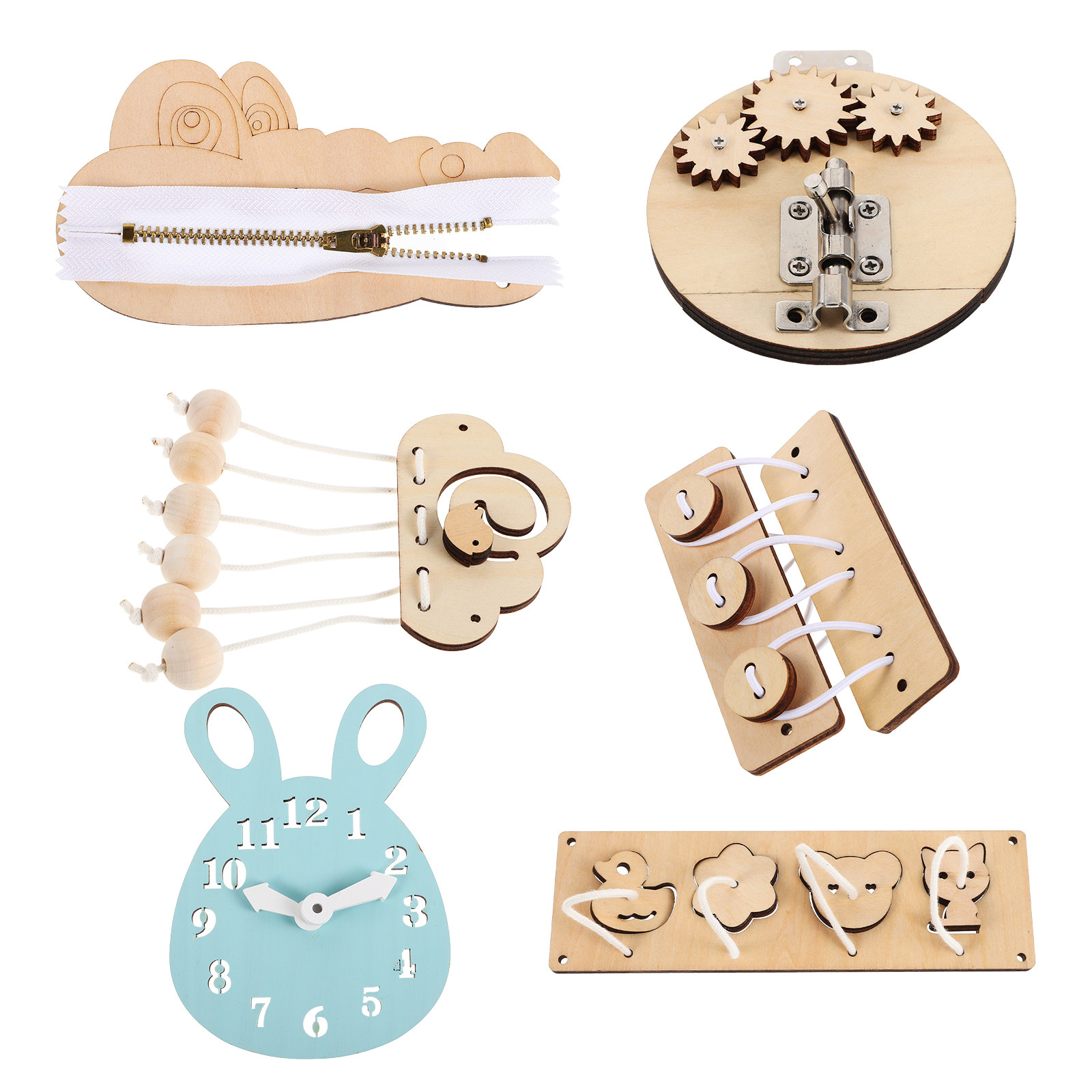 6 Adet Ahşap Duyusal Aktivite  - Montessori Wooden Busy Board Toddler incelemesi ve fiyatı